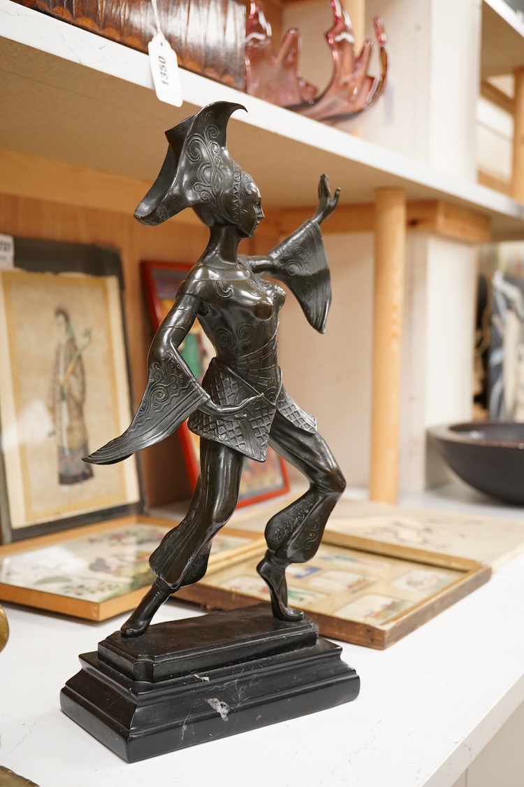 After Demitre Chiparus, a patinated bronze of an Art Deco Dancer, height 40cm